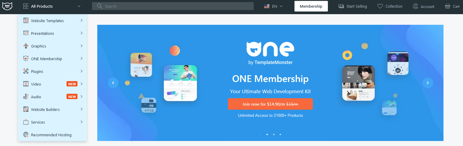 Website Themes, Templates, and Plugins/ TemplateMonster review: ​​​50k+ Templates and Digital Products