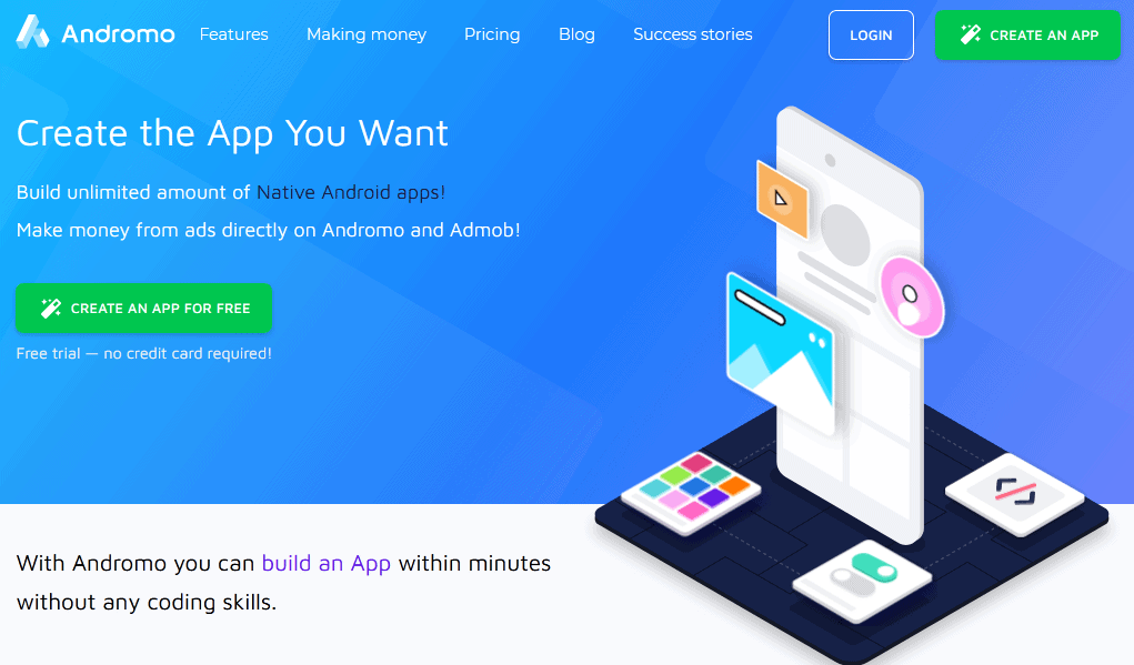 Andromo overview Mobile App Development Tools/ Andromo FEATURES