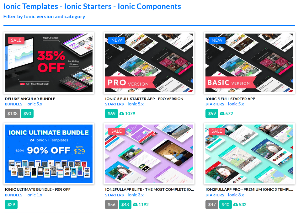 ionicthemes pricing Mobile App Development Tools/ ionicthemes pricing plans