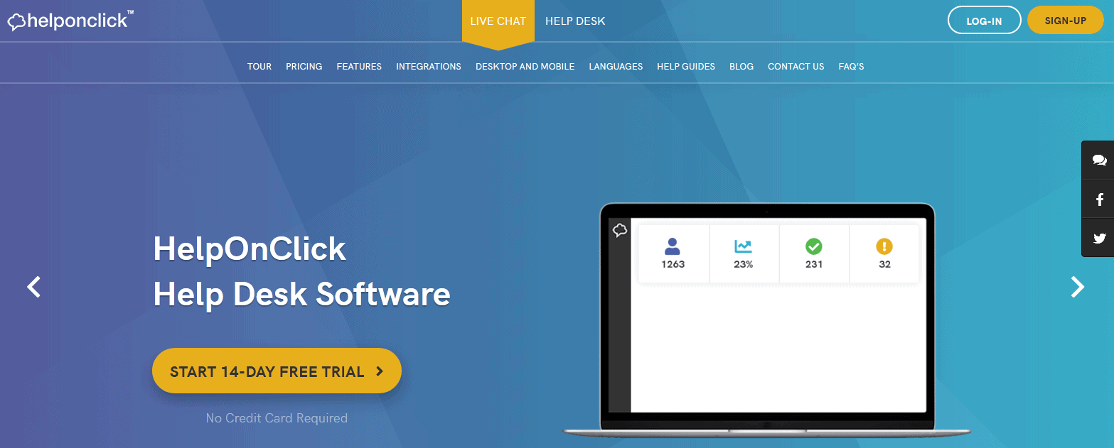 Helponclick overview HelpOnClick is a cloud-based live chat & help desk solution