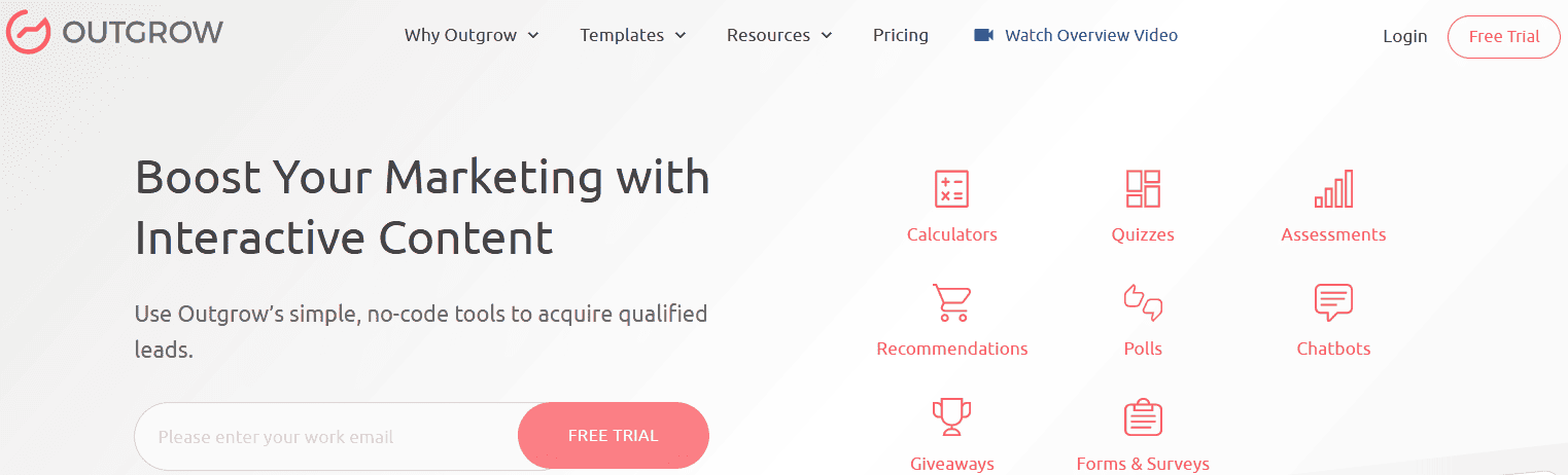 ​Outgrow: ​​​​Custom Interactive Quizzes and Calculators