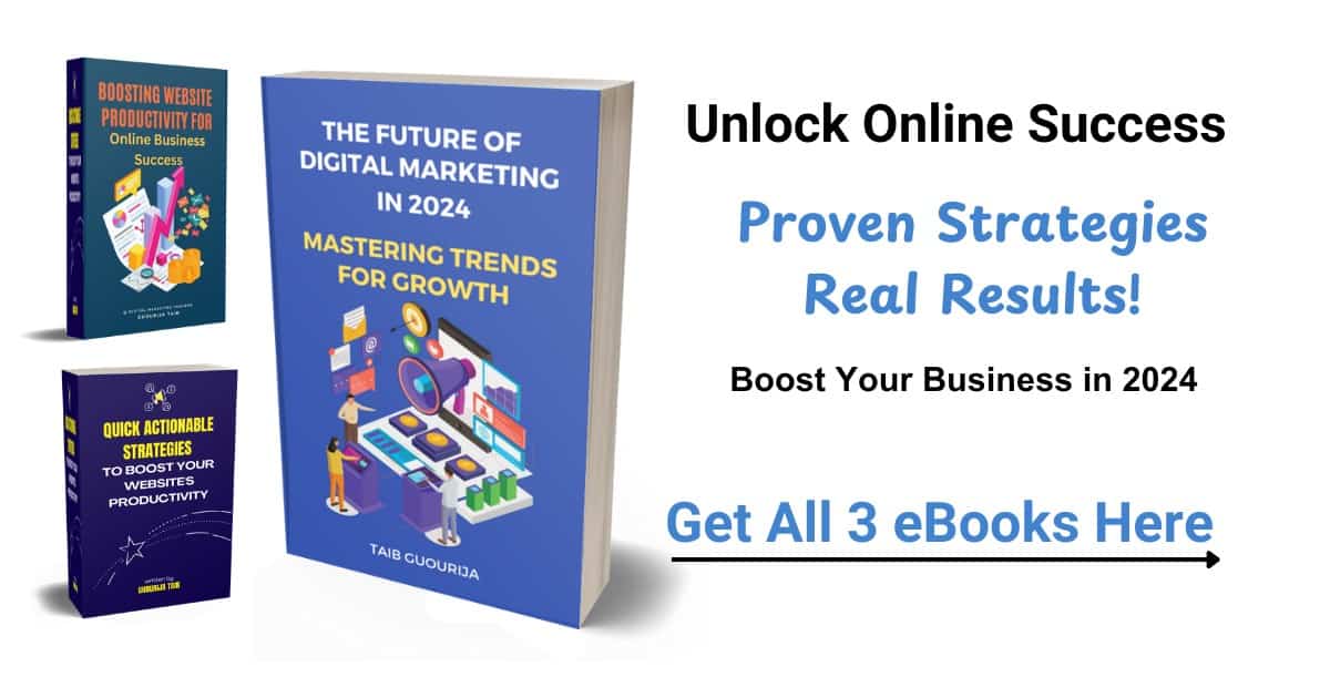 3 ebooks Digital Marketing Trends, Actionable Strategies and Boosting Website productivity